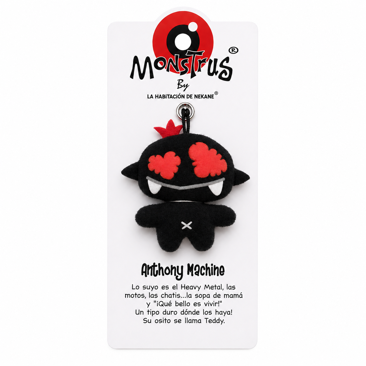 ANTHONY MACHINE Monstrus® collection black angel plush keychain