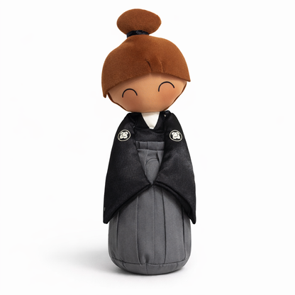 Japanese Kokeshi doll, ceremonial dress, BROWN